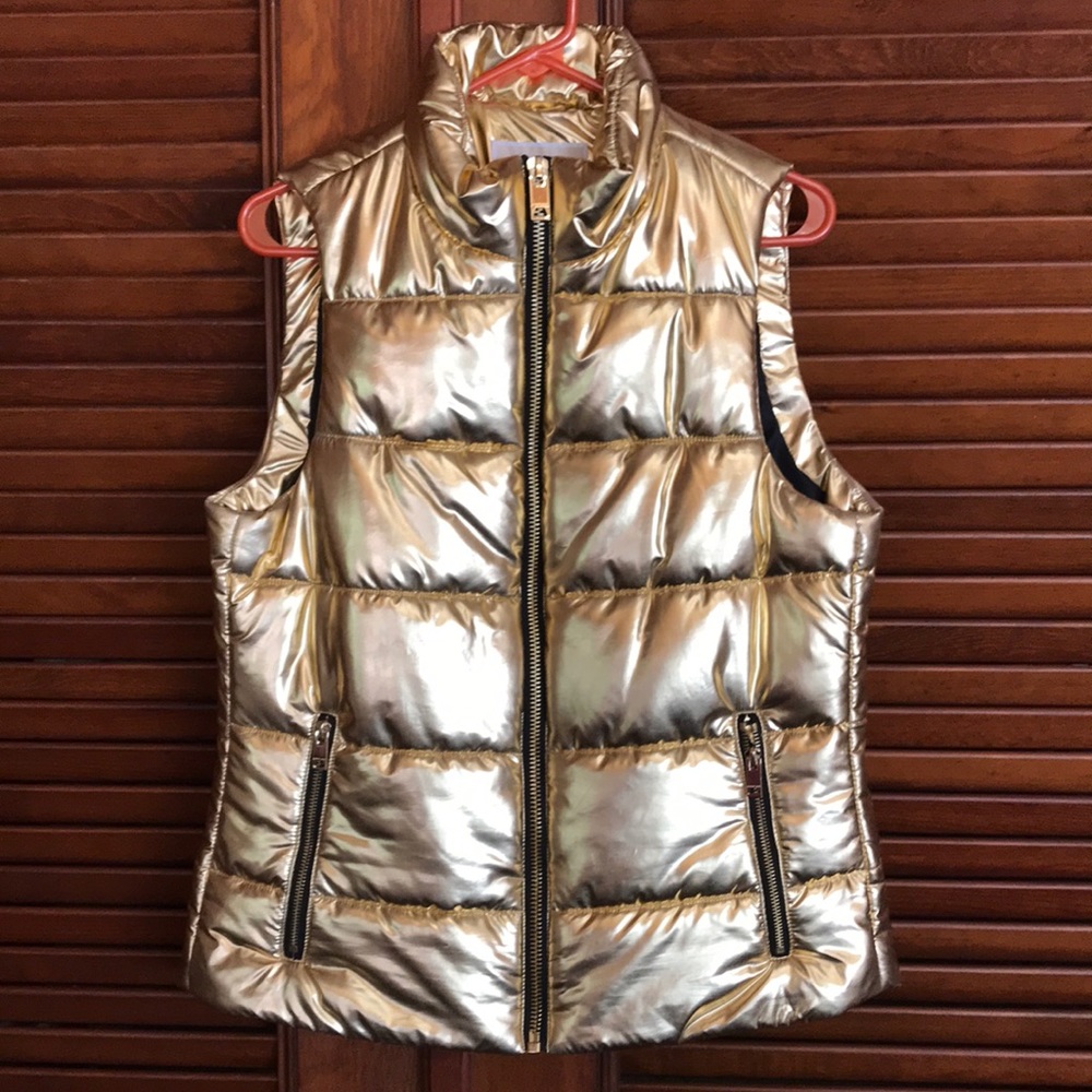 Michael Kors Zip Up Puffer Vest (Gold)